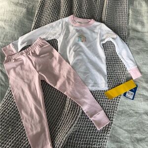 Magnolia Baby White and Pink Christmas pajamas NWT